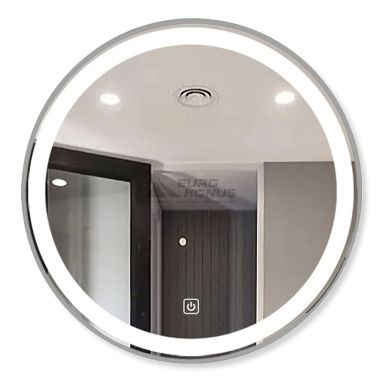 DUSEL Зеркало LED Smart DE-M2071D Silver Ø100 сенсорное включение, подогрев
